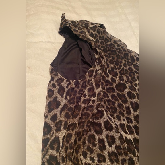 ENFOCUS STUDIO L stretch waist button neck cheetah top women’s lacey feel - Picture 6 of 15